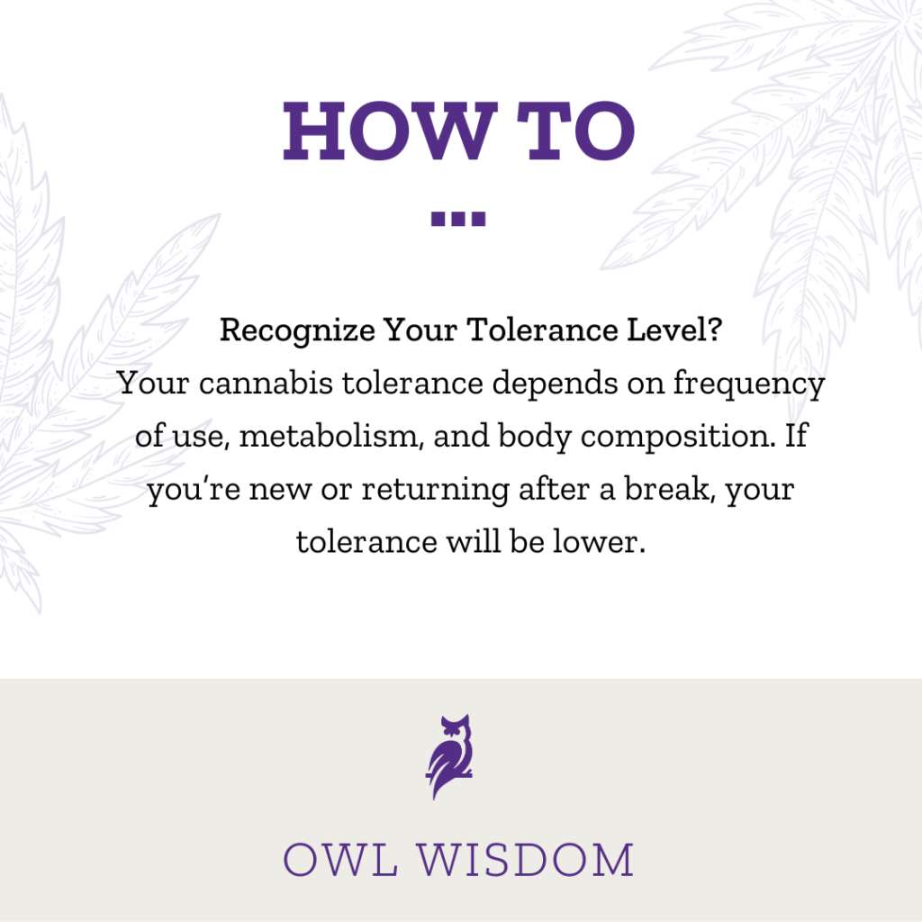 Purple Owl Dispensary - How to recognize your tolerance level - 03-20-2024
